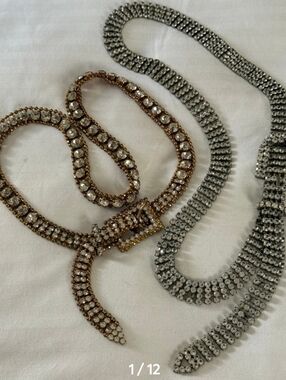 vintage 1960s art deco rhinestone belts